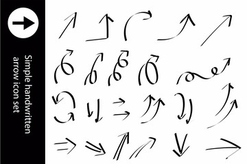 手描きのモノクロ矢印セット