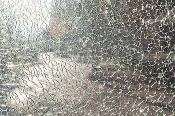 Cracked glass window mosaic seamless background