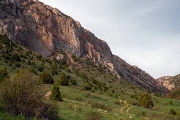 Sayram-Ugam National Park. Tourism, travel in Kazakhstan concept. Western Tian Shan Mountains.