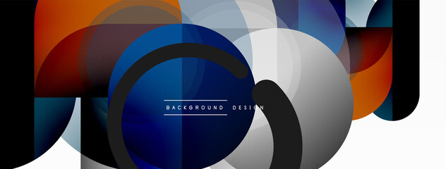 Round triangle shapes lines and circles. Geometric vector illustration for wallpaper banner background or landing page