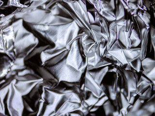 Detail of crushed aluminum foil. Photography made with a digital microscope.