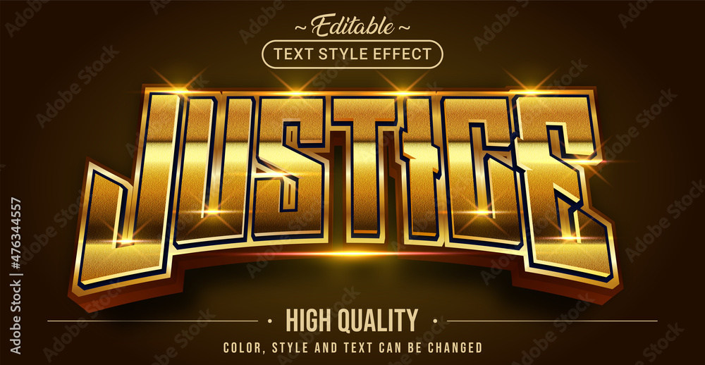 Poster editable text style effect - justice text style theme.