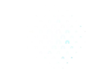 Light BLUE vector texture with rainbows, clouds.