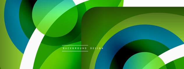 Obraz premium Creative geometric wallpaper. Minimal abstract background. Circle wave and round shapes composition vector illustration for wallpaper banner background or landing page