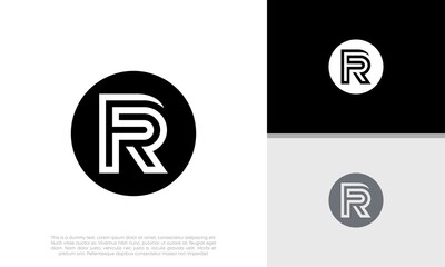 Initials FR logo design. Initial Letter Logo.	
