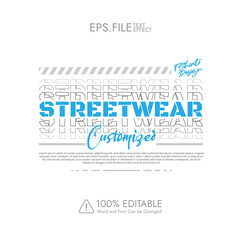 Editable text effect - Streetwear Apparel T-shirt design Customized