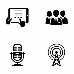 Communication Black Icon Set 1