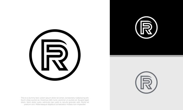 Initials FR logo design. Initial Letter Logo.	

