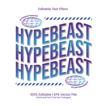 Editable text effect - Hypebeast T-shirt design Street Fashion Style