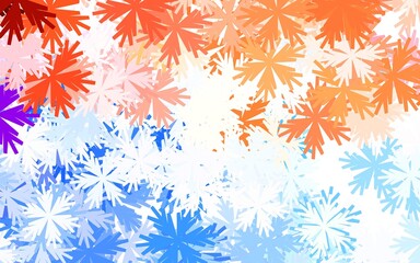 Light Blue, Red vector doodle layout with flowers.