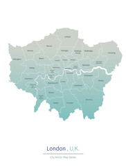London Map. vector map of city in the UK.