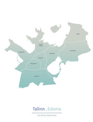 Tallinn Map. vector map of city in the Estonia.