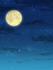 星が瞬く満月の夜（タテ）