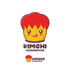 vector kimchi cartoon mascot, korean traditional food illustration, suitable for, logos, prints, labels, packaging, stickers
