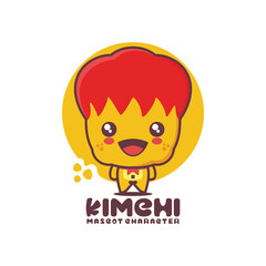 vector kimchi cartoon mascot, korean traditional food illustration