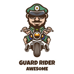 Illustration vector graphic of Guard Rider, good for logo design