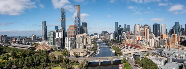 Foto op Plexiglas Luchtpanorama van de prachtige stad Melbourne, Australië © Michael Evans