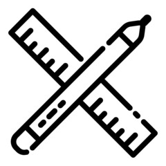 pen and ruler icon illustration