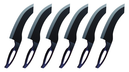 set of Large sharp cleaver knife isolated on white background, cleaver knives, chef knife