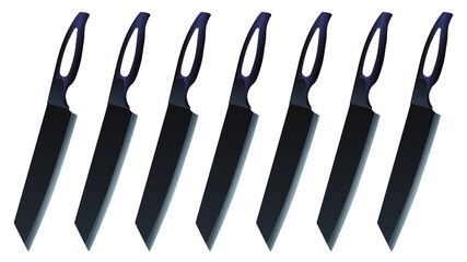 set of realistic kitchen knives isolated on white background, Vector illustration, chef knife, Cutlery icon set
