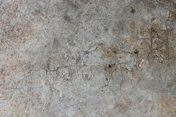 Gray cement concrete wall with cracks and mold texture background