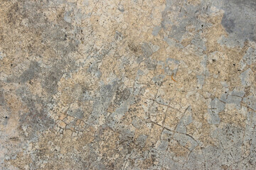 Gray cement concrete wall with cracks and mold texture background