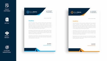 Modern and Colorful business Letterhead Design vector Template