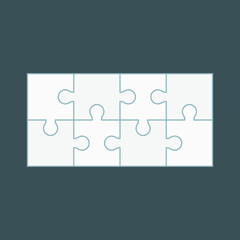 Puzzle simple piece template quality vector illustration cut