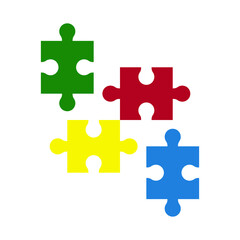 Fototapeta premium Puzzle simple piece template quality vector illustration cut