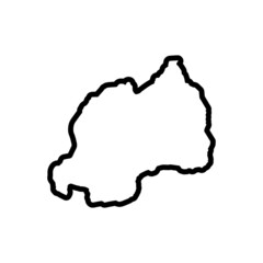 Black line icon for rwanda