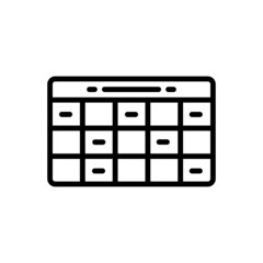 Black line icon for schedules