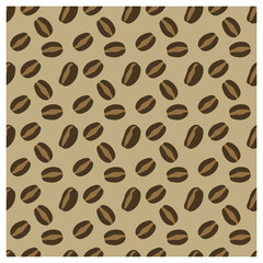Vector coffee seamless pattern on light background for packing, printing, wallpaper.