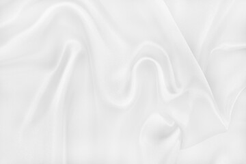 Obraz premium White grey fabric texture background, detail of silk or linen pattern.