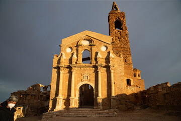 Ruins of the town of Belchite, scene of one of the symbolic battles of the Spanish Civil War, the...