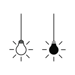 Naklejka premium lamp icon - light bulb vector illustration flat style in trendy design color editable