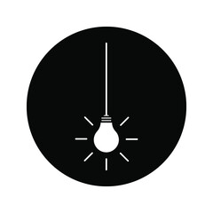 lamp icon - light bulb vector illustration flat style in trendy design color editable