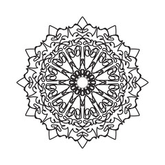 Black and white mandala with floral pattern. Coloring page.