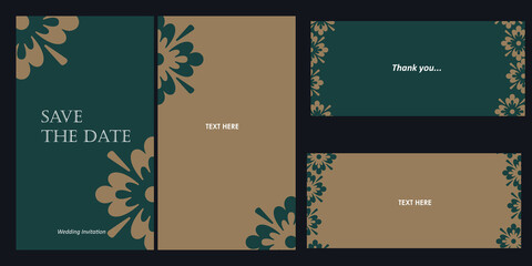 Naklejka premium Elegant and simple wedding invitation card. Save the date. Beautiful marriage greeting card.