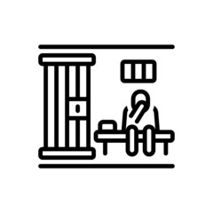 Black line icon for prisoner