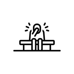 Black line icon for suffering