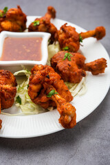 Chicken lollipop snack or starter recipe from India