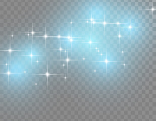 Bright beautiful star.Vector illustration of a light effect on a transparent background.
