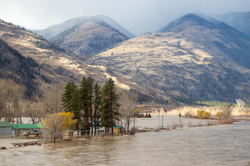 Flooding in the Similkameen Valley in British Columbia, Canada