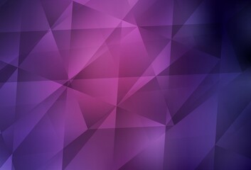 Dark Purple, Pink vector polygon abstract background.
