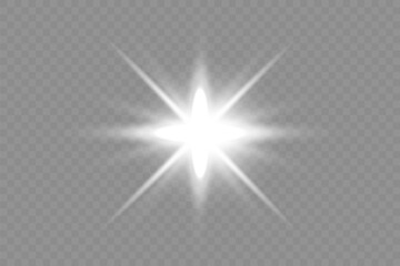 glow star burst flare explosion light effect. Isolated on transparent background. EPS 10 vector file