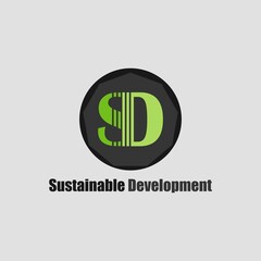 Sustainable Development conceptual letter mark logo vector illustration. Sustainable Development related iconic brand logo design. SD Logotype icon design.
