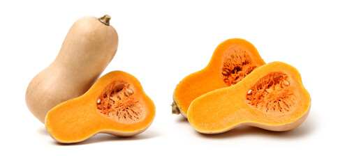 butternut squash isolated on white background.