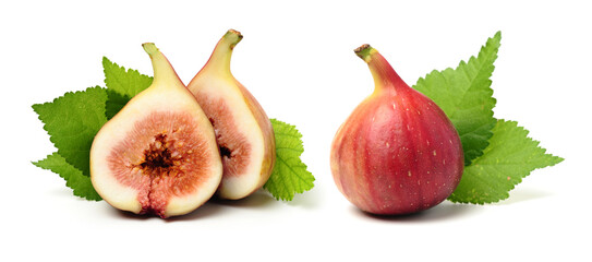 Ripe figs on a white background