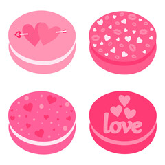 Valentine's day macaroons vector illustration