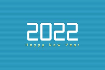 2022 Happy New Year holiday typography on blue background design.&nbsp; 